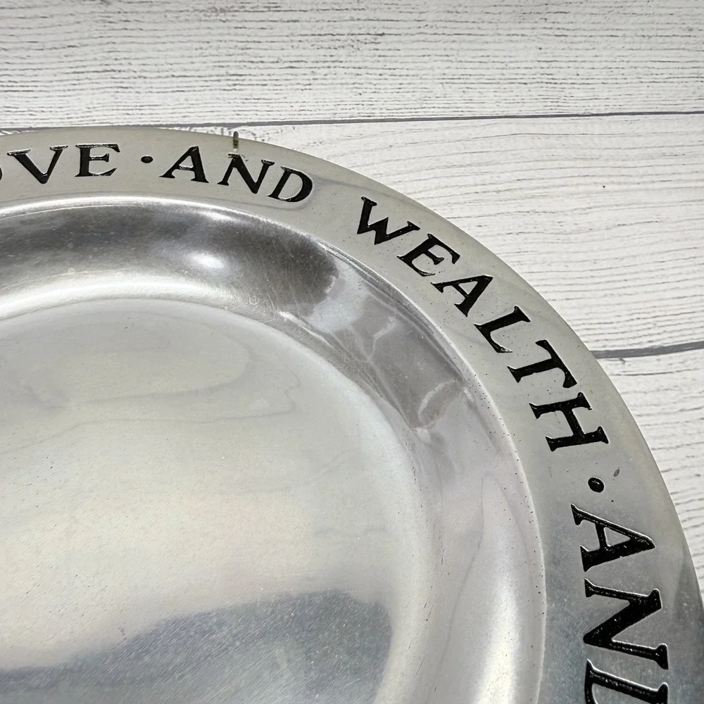 Wilton Armetale Pewter Health Love and Wealth & Time To Enjoy Them Plate Hanger